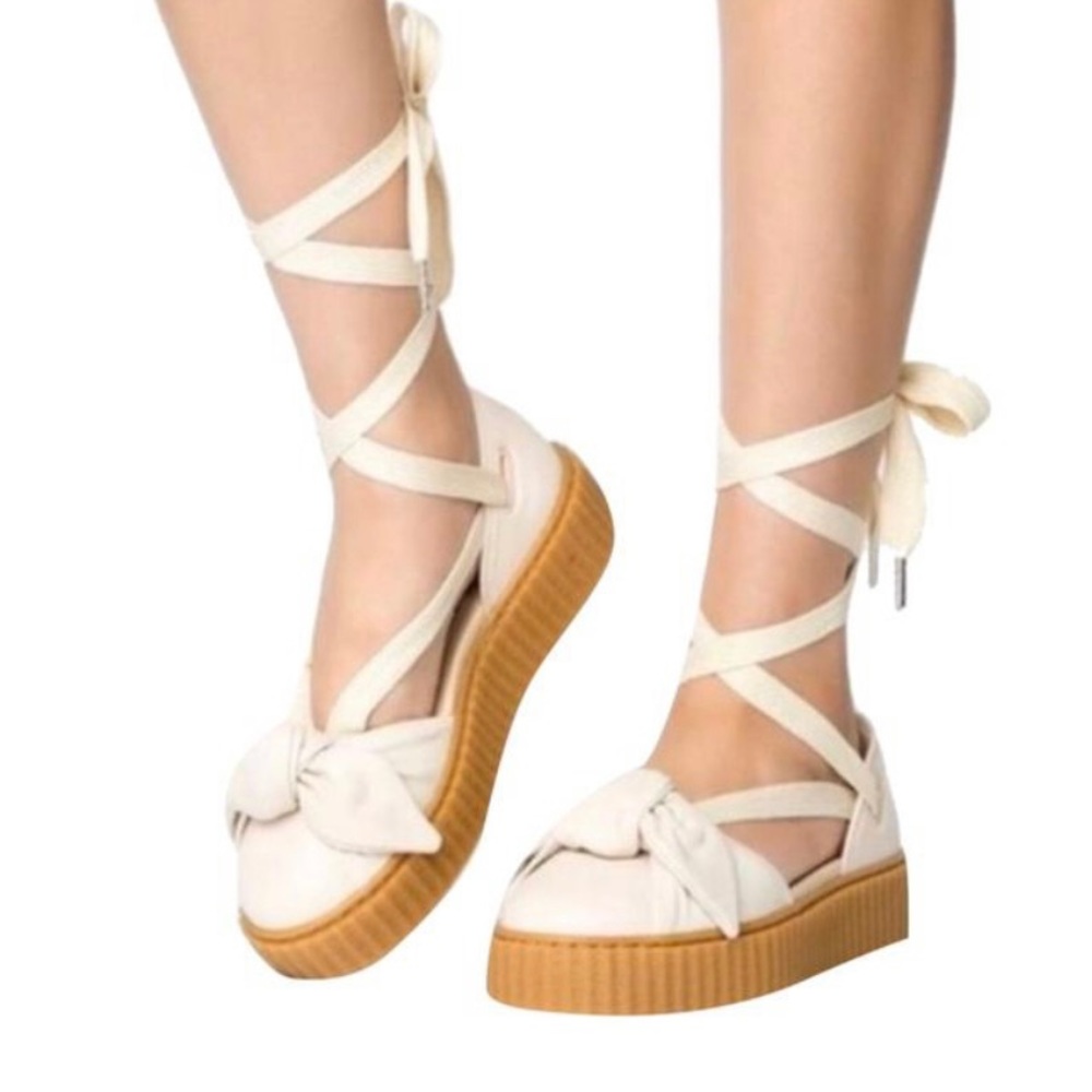 Fenty Puma Creeper Bow Tie Lace Up Espadrilles - Picture 4 of 12